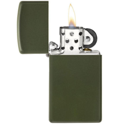 Zippo Lighter: Slim Green Matte | 1627