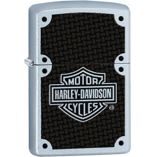 Zippo Lighter: Harley-Davidson® Bar and Shield Woven Carbon Fiber | 24025