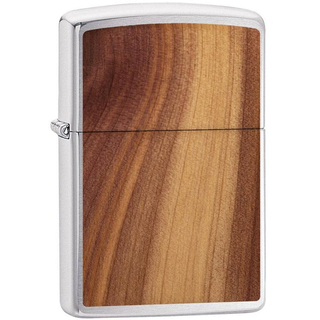 Zippo Lighter: Woodchuck USA Cedar Brushed Chrome and Wood | 29900