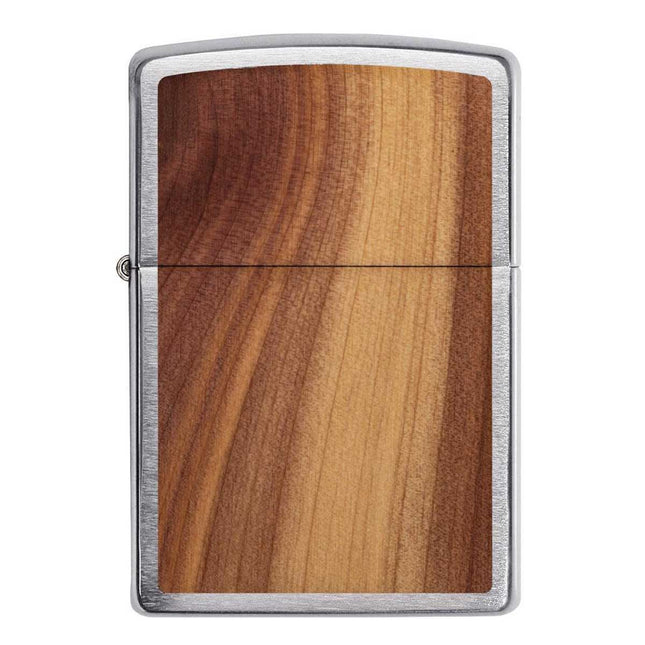 Zippo Lighter: Woodchuck USA Cedar Brushed Chrome and Wood | 29900
