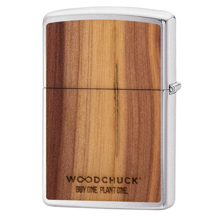 Zippo Lighter: Woodchuck USA Cedar Brushed Chrome and Wood | 29900