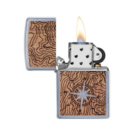 Zippo Lighter: Woodchuck USA Compass and Wood | 49055