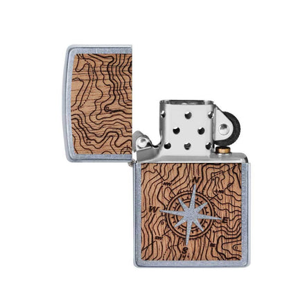 Zippo Lighter: Woodchuck USA Compass and Wood | 49055