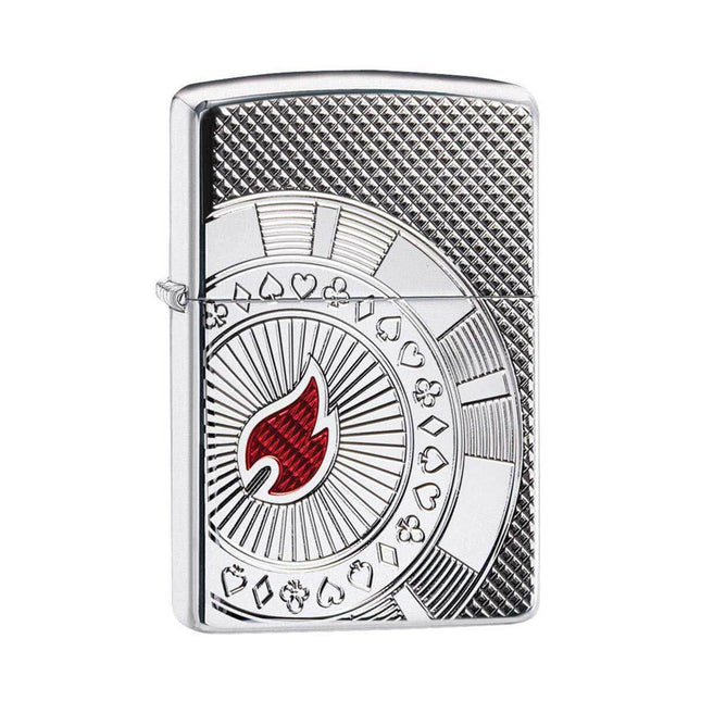 Zippo Lighter: Armor Poker Chip Design | 49058