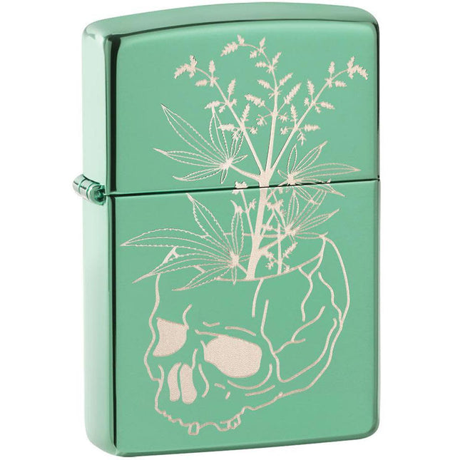 Zippo Lighter: Botanical Design High Polished Green Finish | 49142