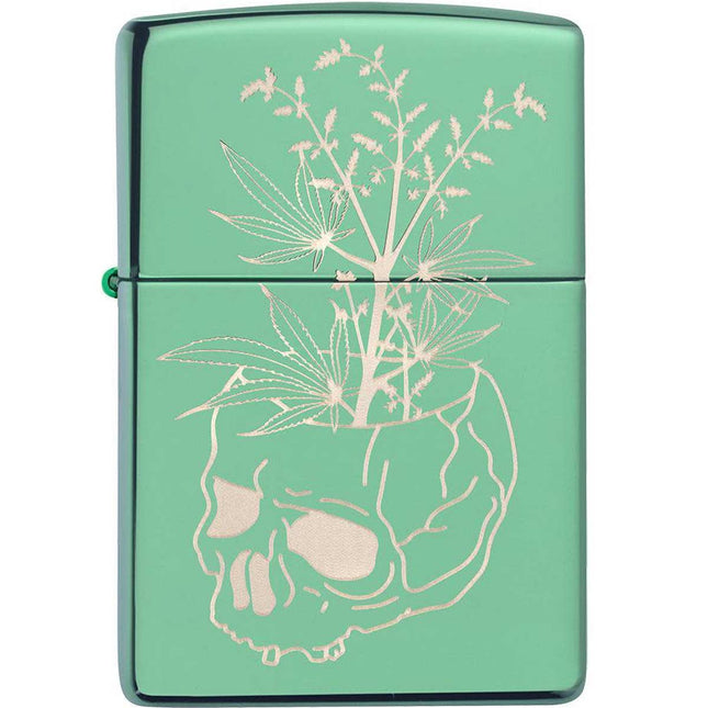 Zippo Lighter: Botanical Design High Polished Green Finish | 49142