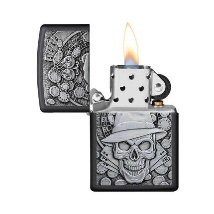Zippo Lighter: Gambling Skull Design | 49183