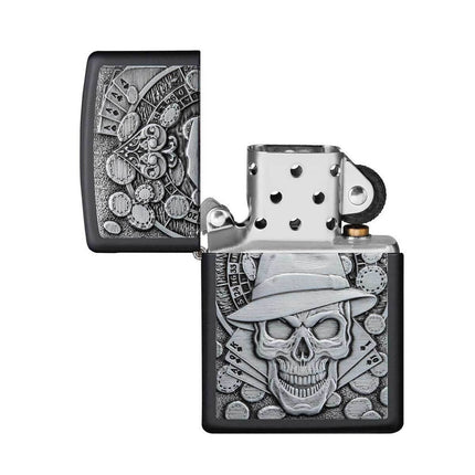 Zippo Lighter: Gambling Skull Design | 49183