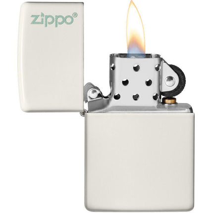 Zippo Lighter: Classic Glow-In-The-Dark White with Zippo Logo | 49193ZL