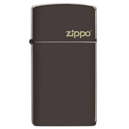 Zippo Windproof Lighter - Slim Brown Smooth Finish with Classic Zippo Logo | 49266ZL