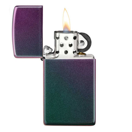Zippo Windproof Lighter - Slim Iridescent Satin Finish Pocket Refillable | 49267