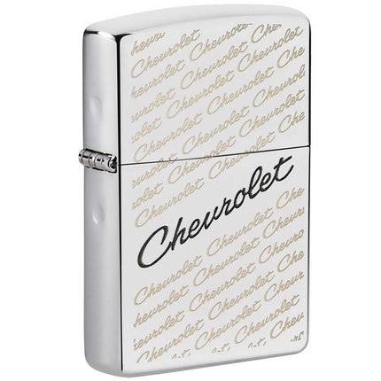 Zippo Lighter: Chevrolet Script Logo High Polish Chrome Finish | 49305