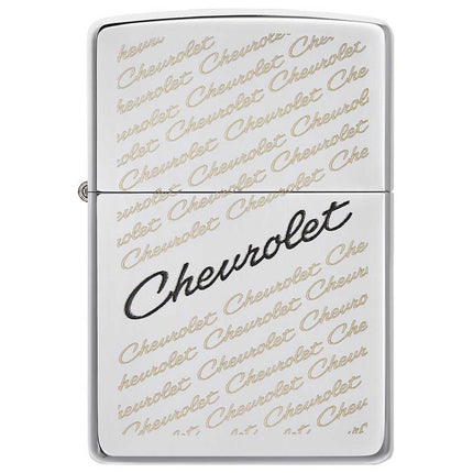 Zippo Lighter: Chevrolet Script Logo High Polish Chrome Finish | 49305