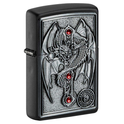 Zippo Lighter: Anne Stokes Gothic Guardian Dragon Emblem Design | 49755