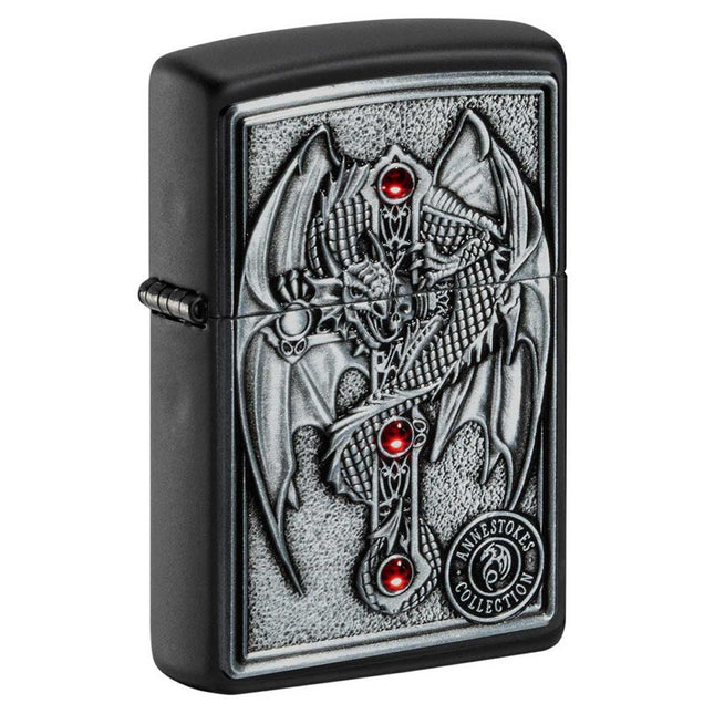Zippo Lighter: Anne Stokes Gothic Guardian Dragon Emblem Design | 49755