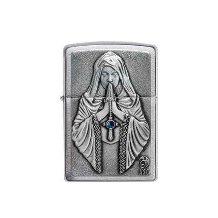 Zippo Lighter: Anne Stokes Praying Woman Emblem Design | 49756