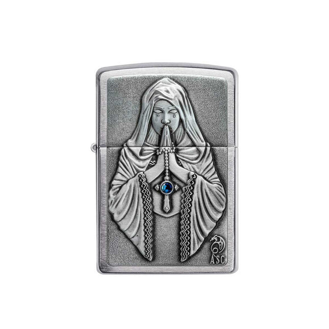 Zippo Lighter: Anne Stokes Praying Woman Emblem Design | 49756
