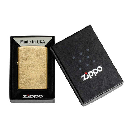 Zippo Lighter: Henna Tattoo Design Tumbled Brass | 49798