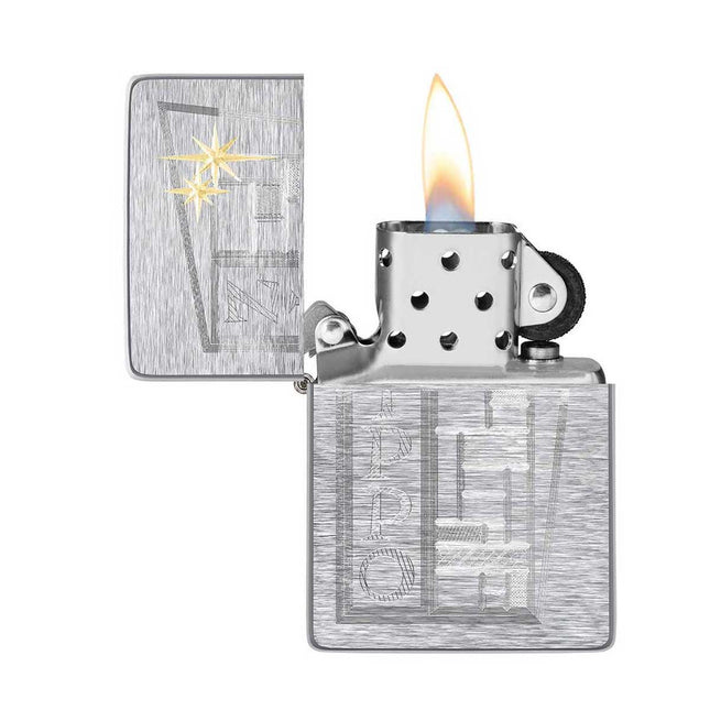 Zippo Lighter: Retro Zippo Design Brushed Chrome | 49801