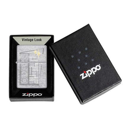 Zippo Lighter: Retro Zippo Design Brushed Chrome | 49801