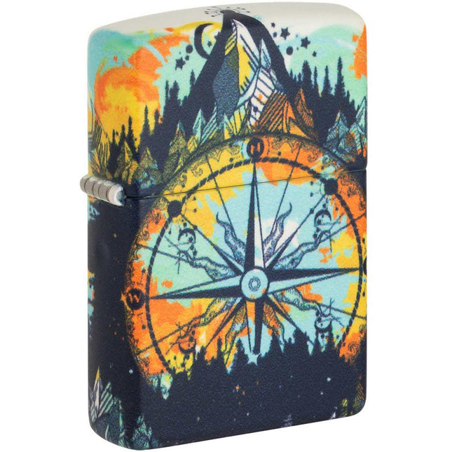 Zippo Lighter: Compass Design 540 Color Glow-in-the-Dark | 49805