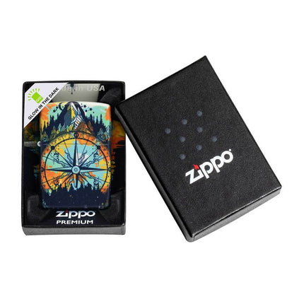Zippo Lighter: Compass Design 540 Color Glow-in-the-Dark | 49805