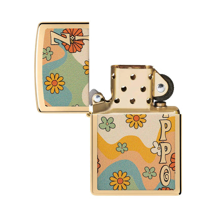 Zippo Lighter: Flower Power Design | 48503