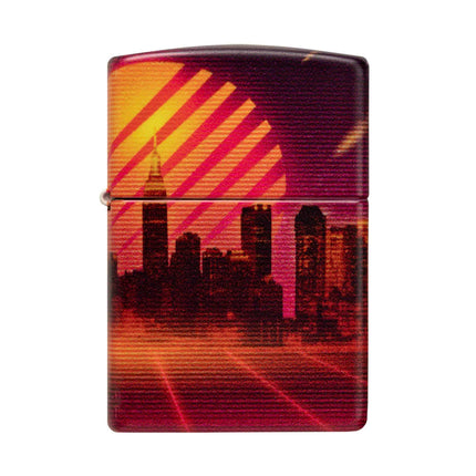 Zippo Pocket Lighter - Cyber City Design Refillable Genuine Windproof Metal | 48505