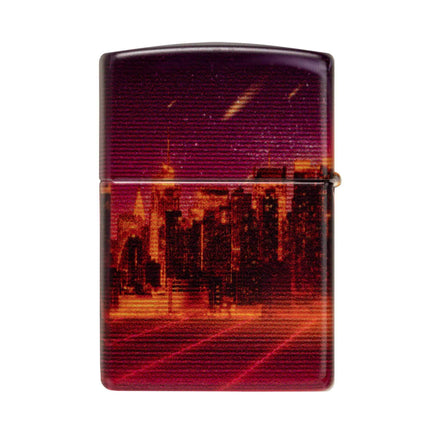 Zippo Pocket Lighter - Cyber City Design Refillable Genuine Windproof Metal | 48505