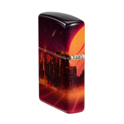 Zippo Pocket Lighter - Cyber City Design Refillable Genuine Windproof Metal | 48505