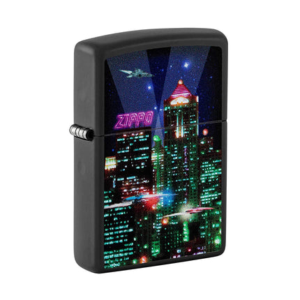 Zippo Lighter: Cyber City Design Black | 48506