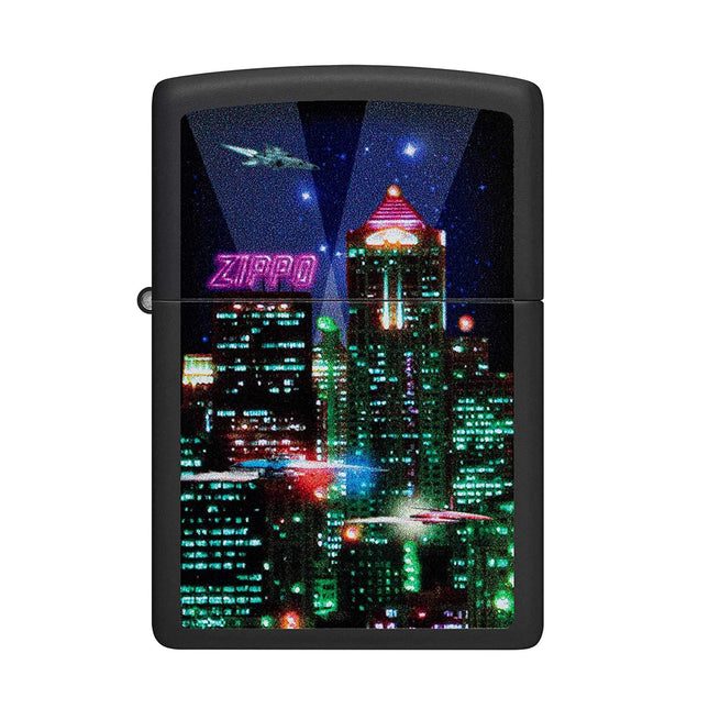 Zippo Lighter: Cyber City Design Black | 48506