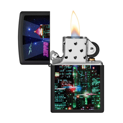 Zippo Lighter: Cyber City Design Black | 48506