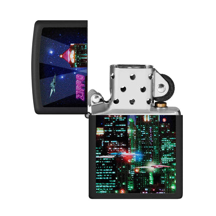 Zippo Lighter: Cyber City Design Black | 48506
