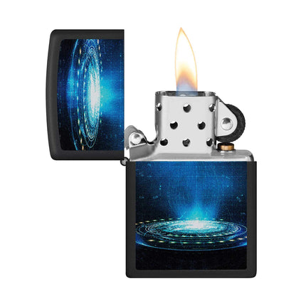 Zippo Pocket Lighter - Black Light UFO Flame Design Genuine Windproof Metal | 48514