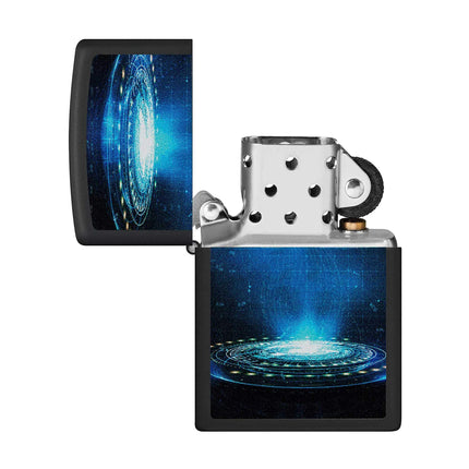 Zippo Pocket Lighter - Black Light UFO Flame Design Genuine Windproof Metal | 48514