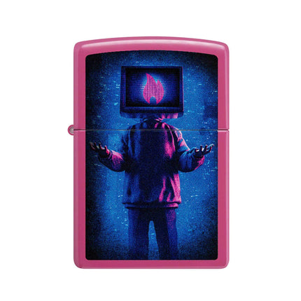 Zippo Pocket Lighter - Flame TV Design Refillable Windproof Metal Construction | 48515