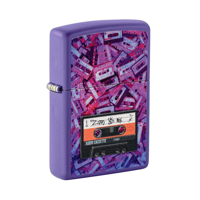 Zippo Lighter: Cassette Tape Design Purple | 48521