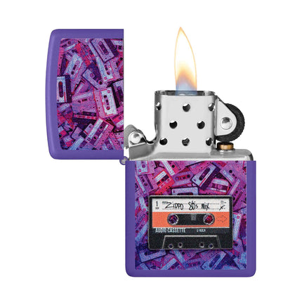Zippo Lighter: Cassette Tape Design Purple | 48521