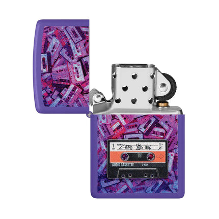 Zippo Lighter: Cassette Tape Design Purple | 48521
