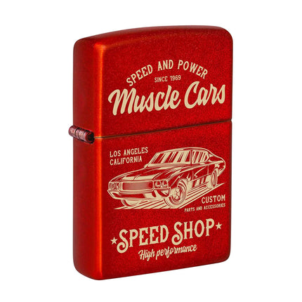 Zippo Lighter: Muscle Car Design Red | 48523