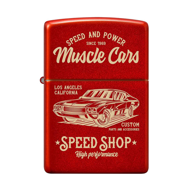 Zippo Lighter: Muscle Car Design Red | 48523