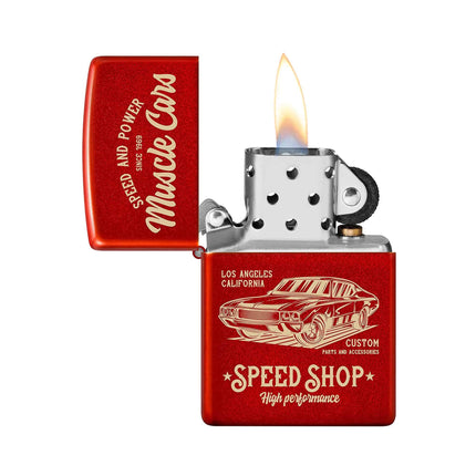 Zippo Lighter: Muscle Car Design Red | 48523