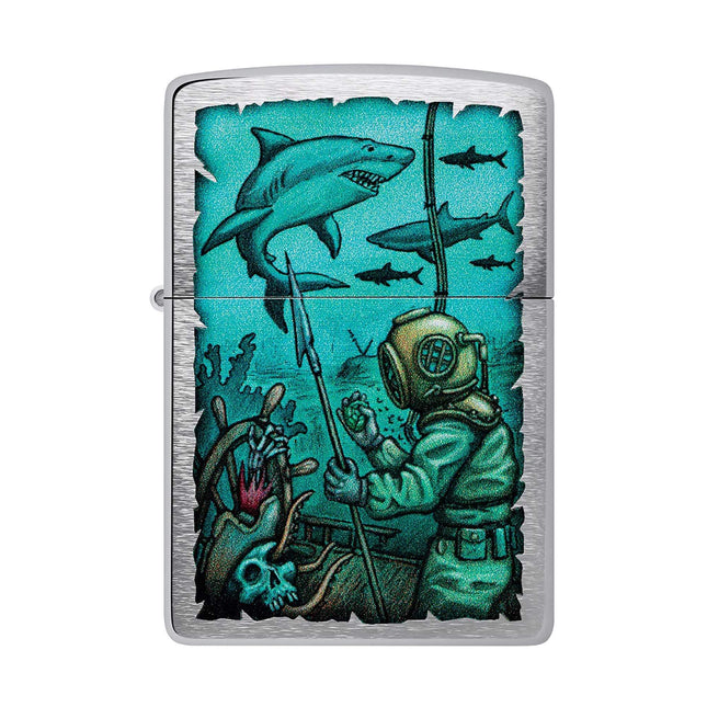 Zippo Lighter: Shark Nautical Design | 48561
