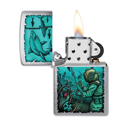 Zippo Lighter: Shark Nautical Design | 48561