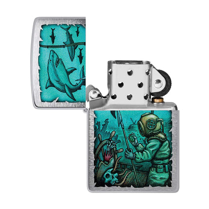 Zippo Lighter: Shark Nautical Design | 48561