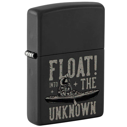 Zippo Windproof Lighter - Float into The Unknown Design Black Matte Finish | 48566
