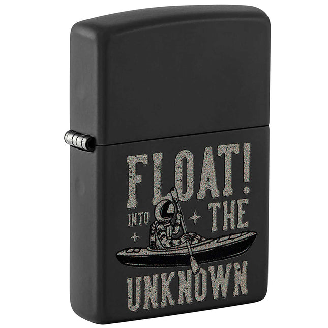 Zippo Windproof Lighter - Float into The Unknown Design Black Matte Finish | 48566