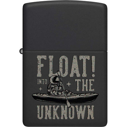 Zippo Windproof Lighter - Float into The Unknown Design Black Matte Finish | 48566