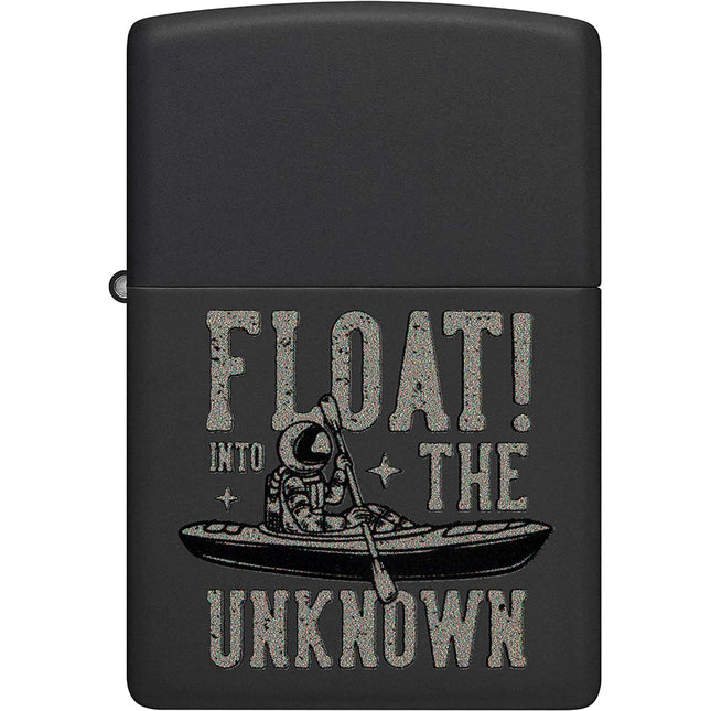 Zippo Windproof Lighter - Float into The Unknown Design Black Matte Finish | 48566
